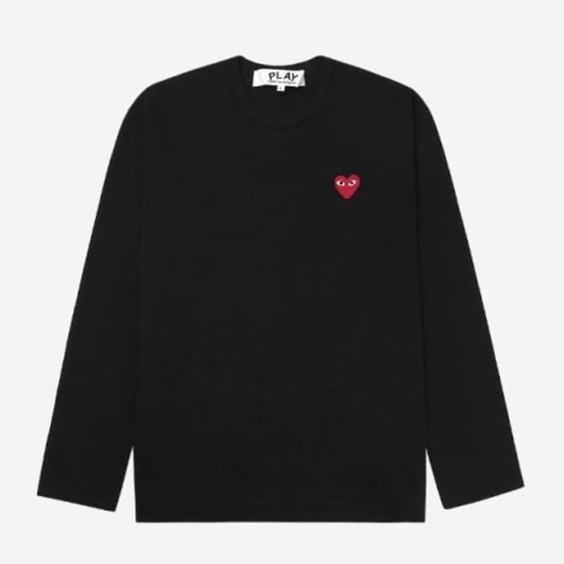 플레이 꼼데가르송 롱슬리브 티셔츠 블랙