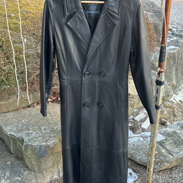 램스킨 더블 롱코트