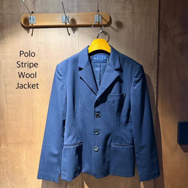 Polo 폴로 랄프로렌 stripe wool jacket