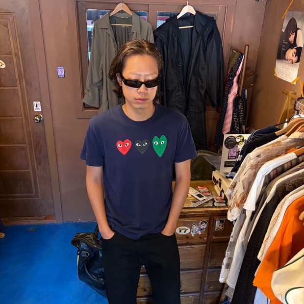 00S COMME DES GARCONS 플레이 싱글스티치 티셔츠