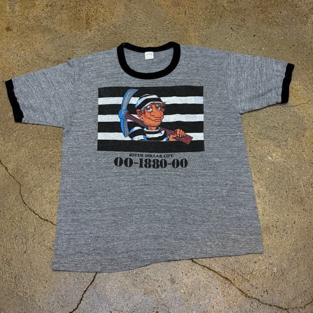 80s Made in USA 미국 빈티지 싱글스티치 링거티 반팔티