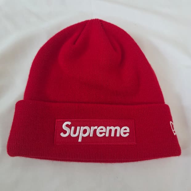 슈프림 뉴에라 박스로고 비니 레드