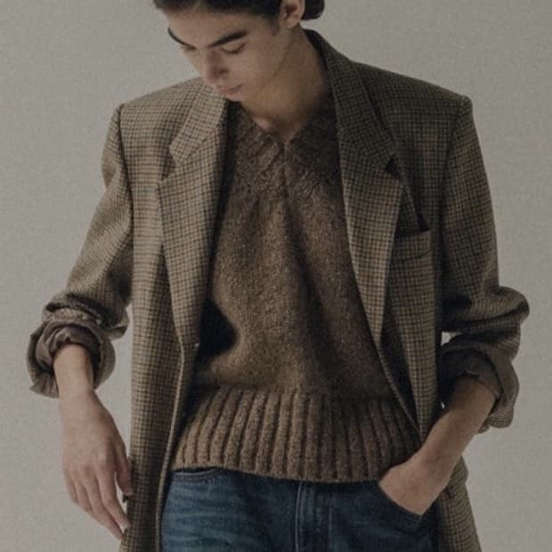 낫띵리튼 체크자켓 lavi single check jacket
