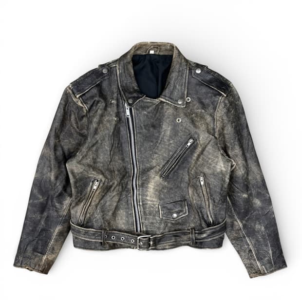 90's 레더 모터사이클 자켓