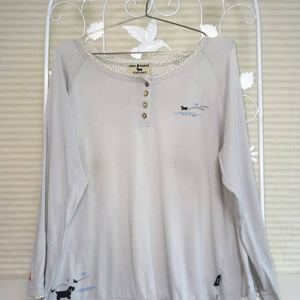 jpn vintage 스카이 블루 단추 긴팔 티셔츠 y2k 스트릿 일본빈
