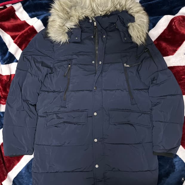 자라 ZARA 네이비 롱패딩 100