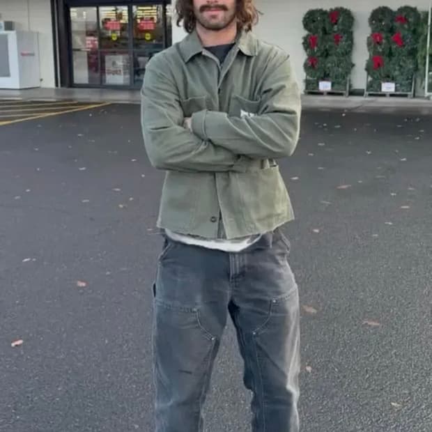 칼하트 빈티지 더블니 그레이 34