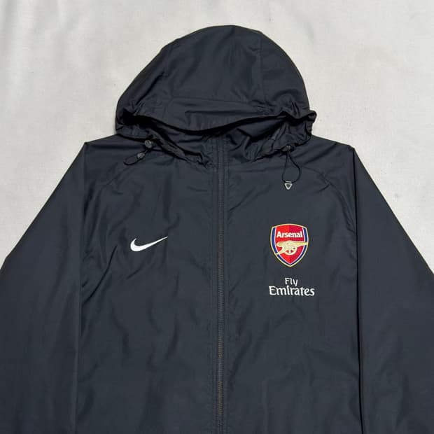 L 나이키 아스날 블랙 후드 바람막이