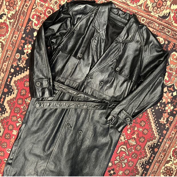 ( 2XL ) 가죽롱코트 가죽카코트 가죽자켓 레더자켓 빈티지가죽
