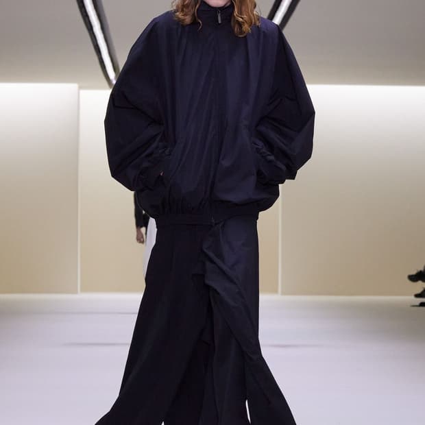 발렌시아가 더블 프론트 트랙 팬츠 블랙