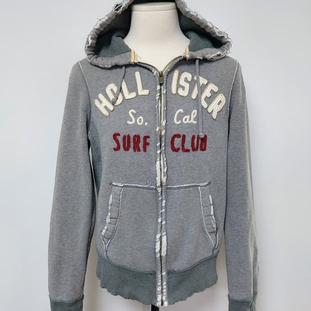 홀리스터 y2k 그레이 후드집업(L)

