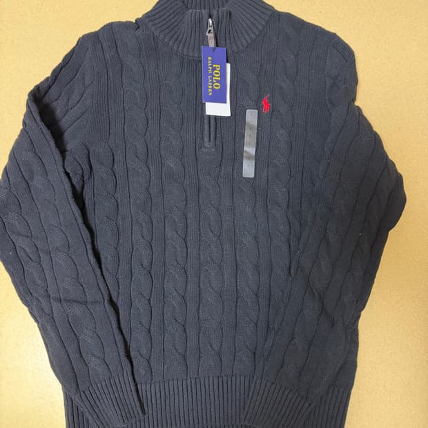 폴로 랄프로렌 케이블 반집업 니트