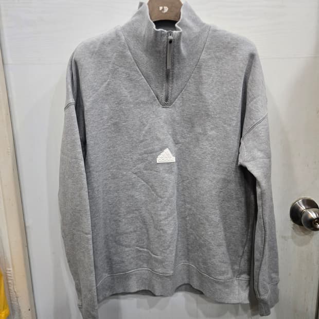 M,95 )) adidas 아디다스 회색 기모 반집업 긴팔티셔츠!