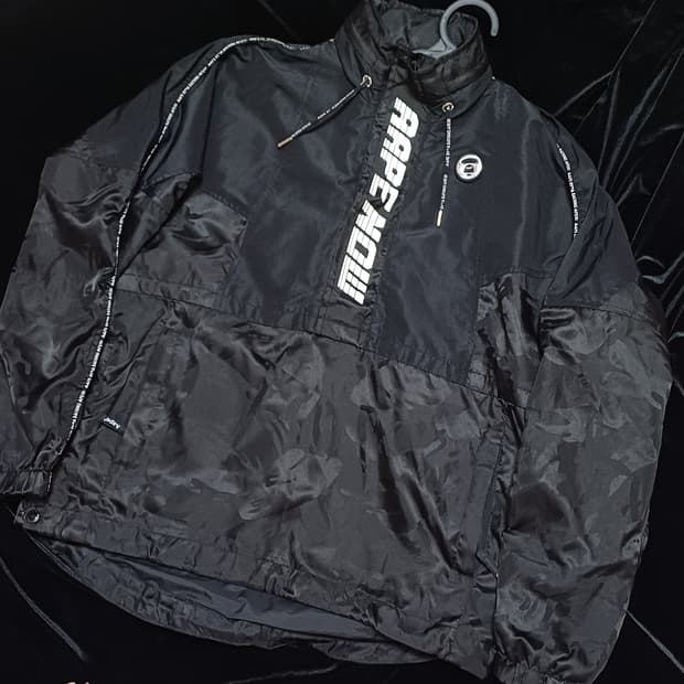 AAPE 에이프 베이프 하프집업 아노락 s 카모블랙