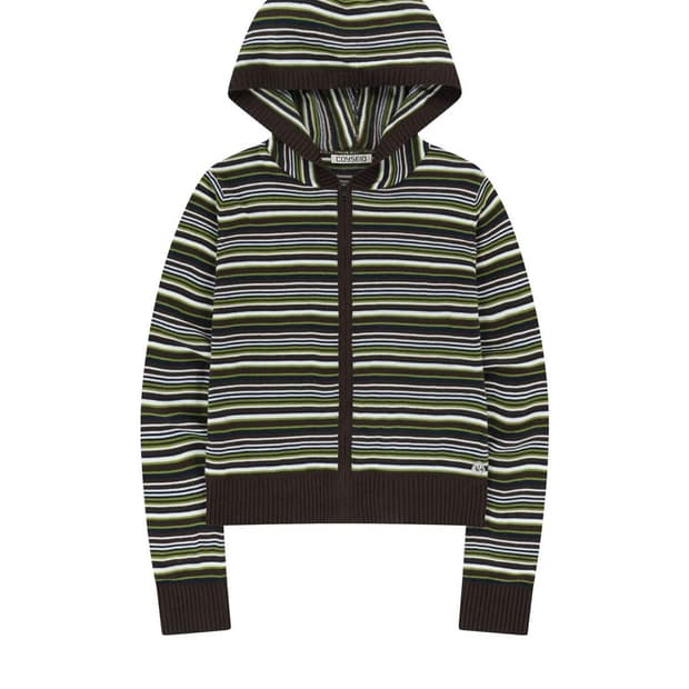 코이세이오 소프트 니트 집업 스트라이프