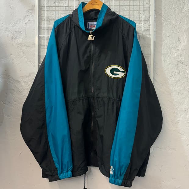 스타터 X NFL 90s 올드스쿨 그린베이 패커스 바람막이 XL