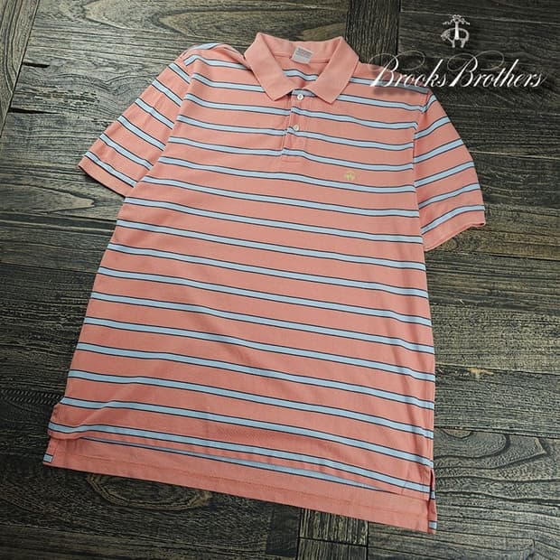 [브룩스브라더스] 로고 자수 스트라이프 카라티 M21900