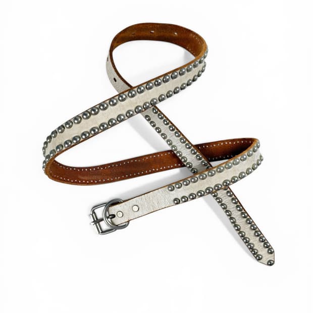 빈티지 스터드 레더 벨트