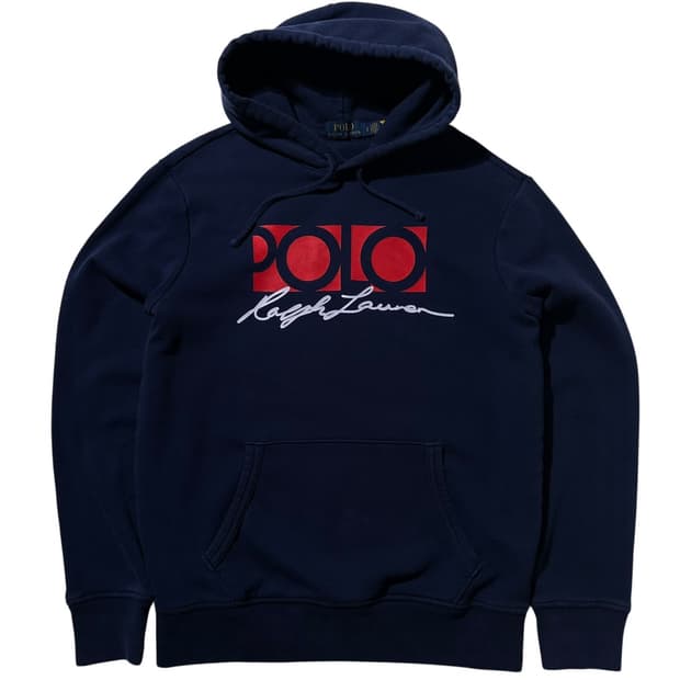 22ss 폴로 랄프로렌 로고 스펠아웃 후드 네이비 (신형QR)