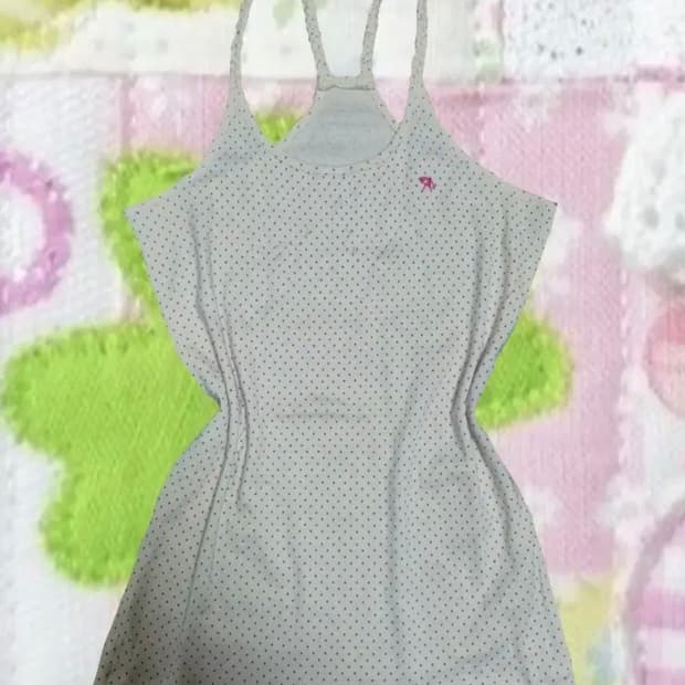 아놀드파마 일본 빈티지 도트 베이지 홀터넥 슬리브리스 나시 수영복 모리걸