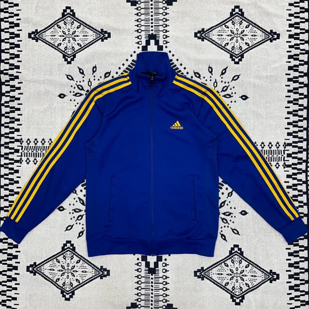 아디다스 로고 삼선 져지 자켓