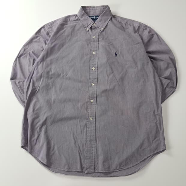 CA667 XL 폴로 블레이크 90s 퍼플 하운드투스 체크 셔츠 남방