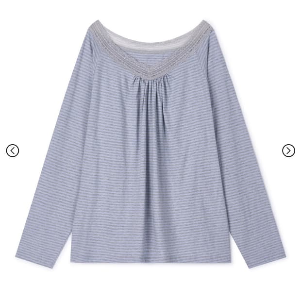 삽니다) 펀프롬펀 레이스 브이넥티 Lace V-Neck Tee, Blue