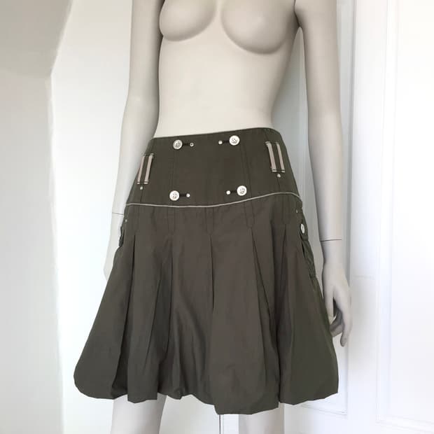 TO BE Chic  Double Button Balloon Skirt