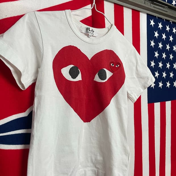 꼼데가르송 더블하트 xs