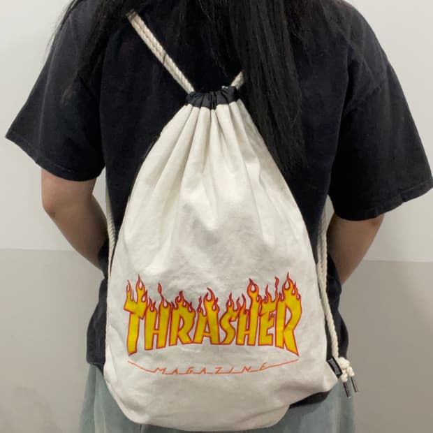 Thrasher 트레셔 플레임 로고 캔버스 스트링 짐색