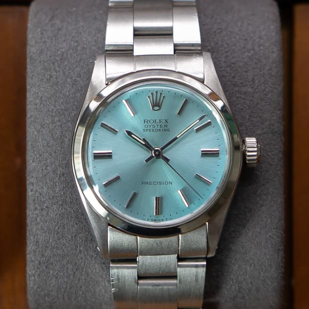 롤렉스 오이스터 스피드킹 프리시전 아이스블루 6430 빈티지 시계