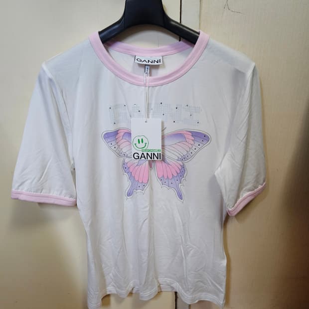 M) 가니 GANNI 버터플라이 티셔츠