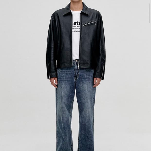 비바스튜디오 카우하이드 소가죽 싱글라이더 자켓