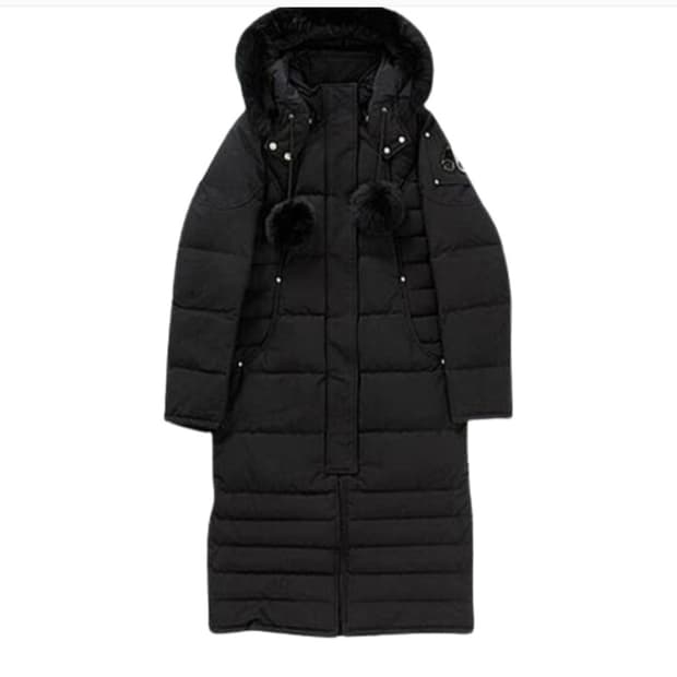 여성 무스너클 서스캐처원 롱패딩 블랙 폭스퍼 L