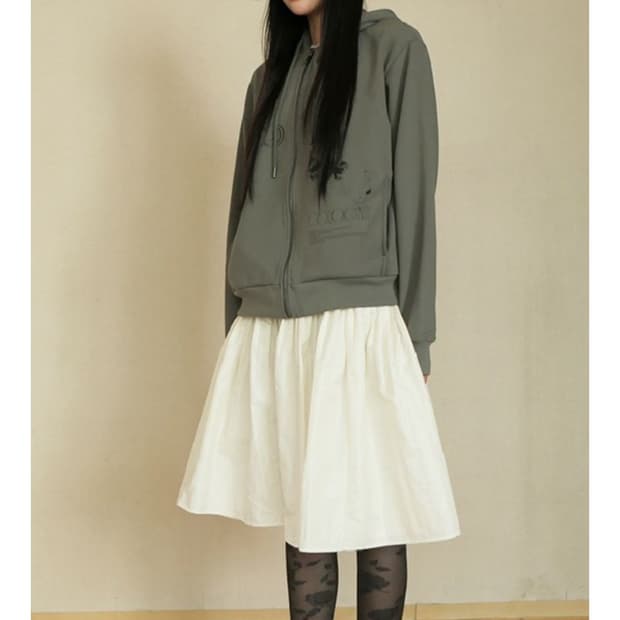 Pinktuck midi skirt light cream