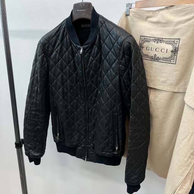 95) 구찌 컬렉션 레더 봄버자켓 