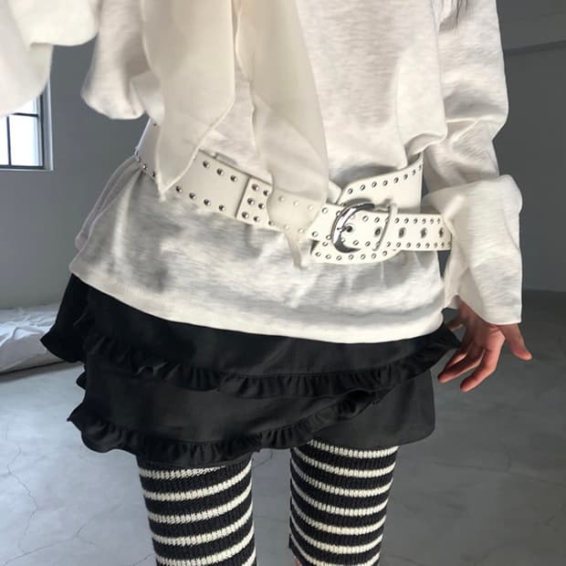 더에펠 페어리 프릴 플레어 미니스커트