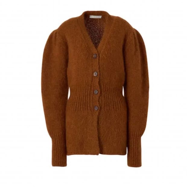 르비에르LVIR 립드 웨이스트 가디건