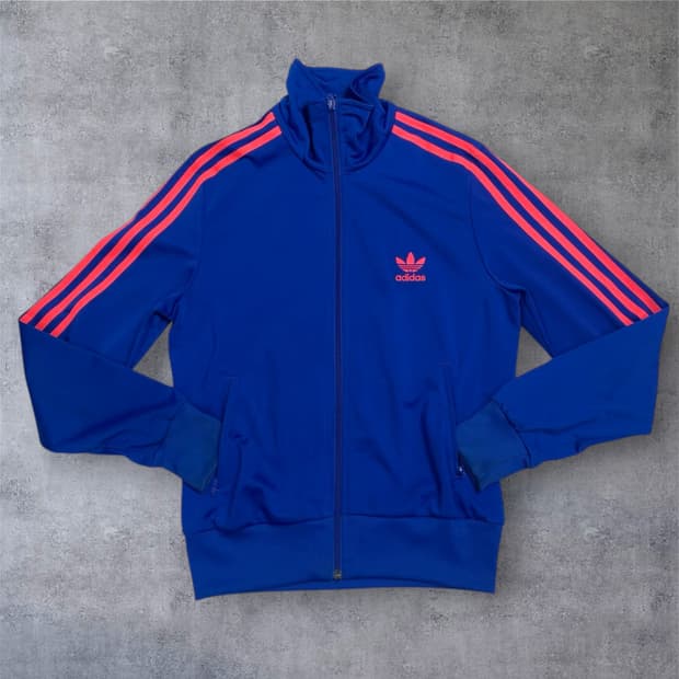 아디다스 Adidas 블루 파이어버드 백로고 트랙탑 져지 100