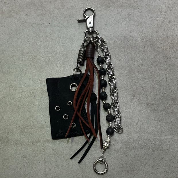 New🖤Mixed leather - 믹스 레더 키체인BR
