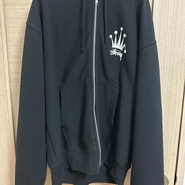 스투시 리갈 크라운 후드집업 블랙 L