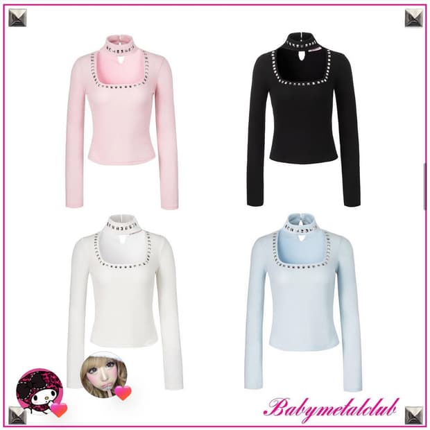 베이비메탈클업 초커티 화이트 새상품