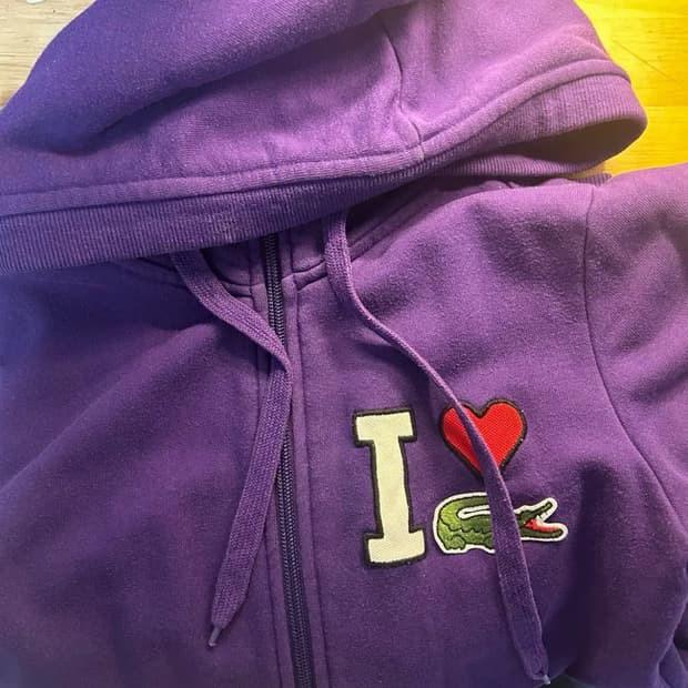 라코스테 퍼플 후드집업
