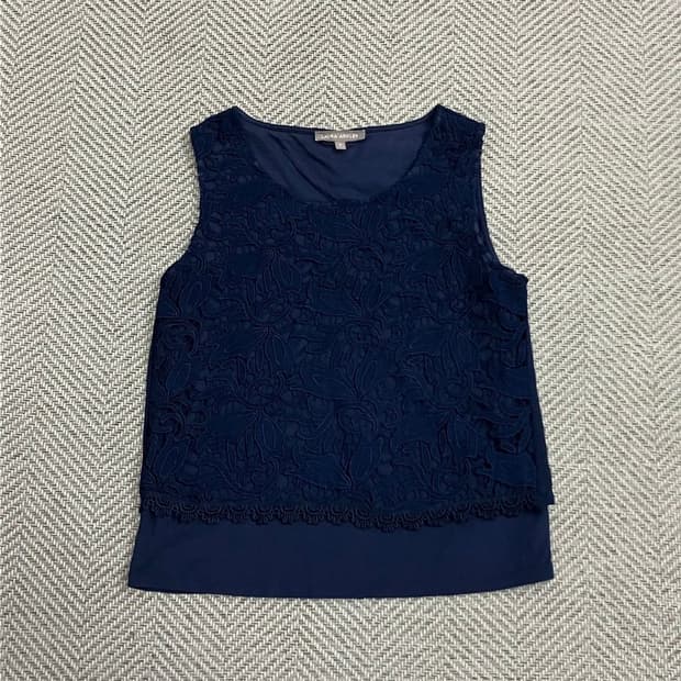 로라 애슐리 레이스 슬리브리스 v5639