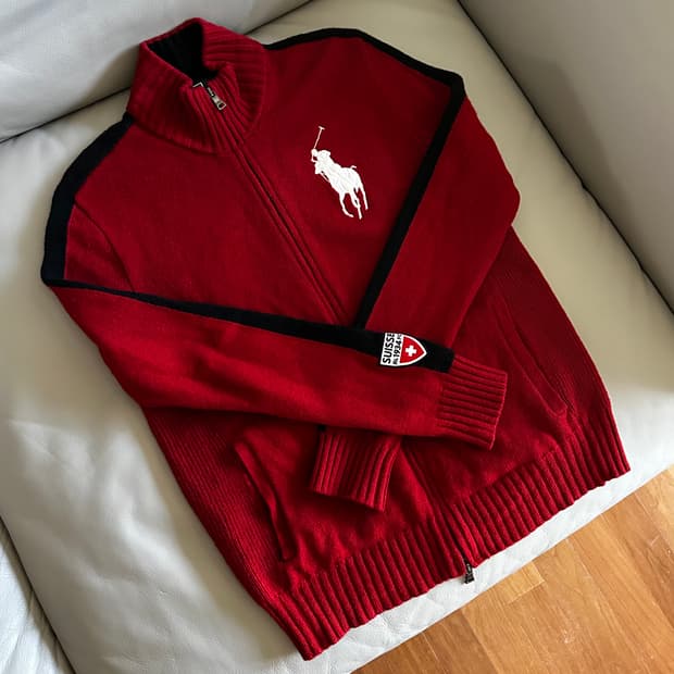 폴로 랄프로렌 빅포니 스위스 니트 집업 M