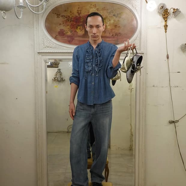 Eonts 에옹쓰 데님 프릴 셔츠