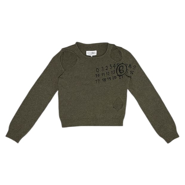 MM6 Number printed Cut-Out Wool Sweater