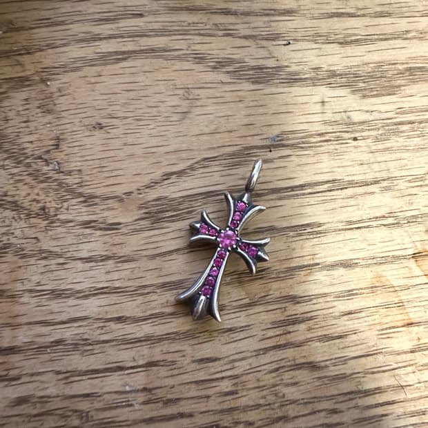 크롬하츠 타이니팻 실버 핑크 사파이어