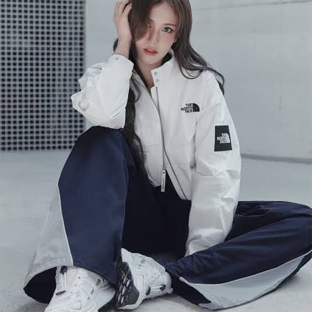 여성 70 노스페이스 와이드 바람막이 바지