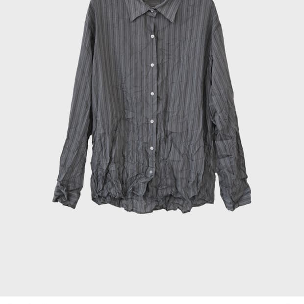 atmosphere WRINKLE STRIPE SHIRTS (GREY)